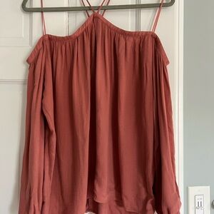 Olivaceous Terracotta Cold Shoulder Blouse